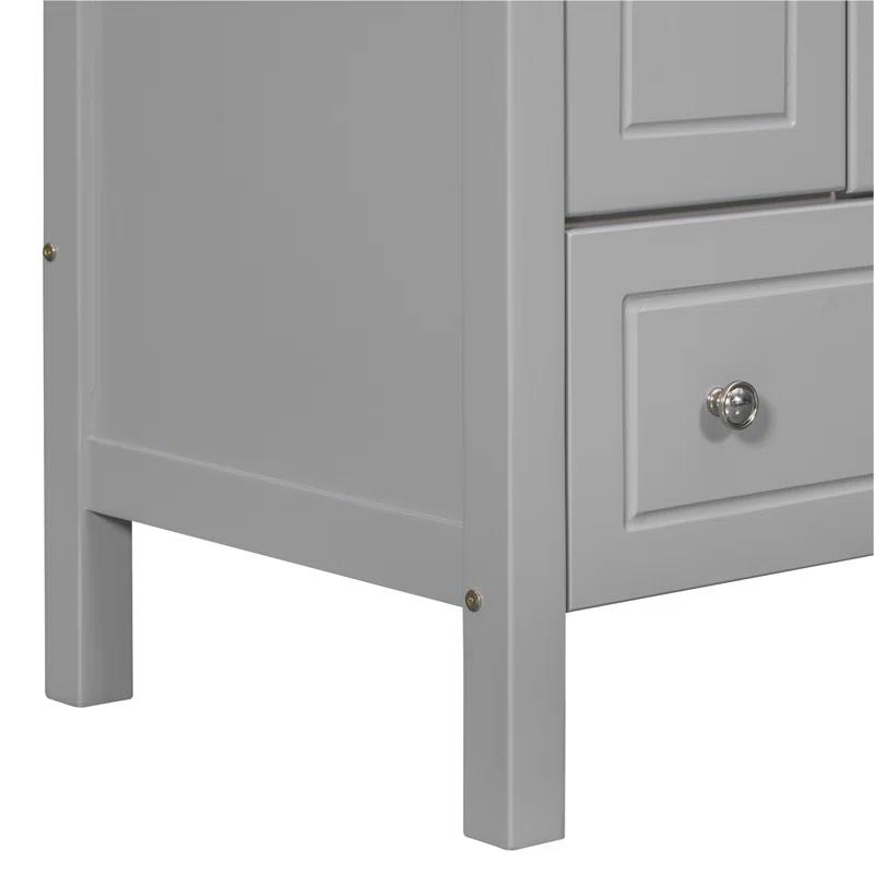 Tech Cube 30" Bathroom Vanity Base Only, Solid Wood Frame, Bathroom Storage Cabinet With Doors And Drawers
