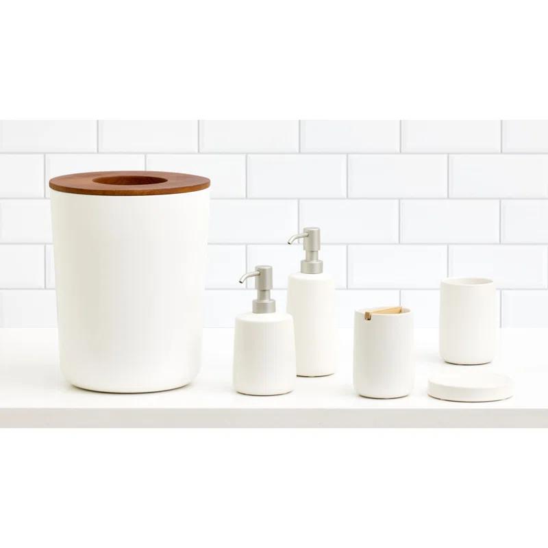 iDesign iDesign Eco Vanity Ceramic Earth Collection Refillable Tall Soap Dispenser