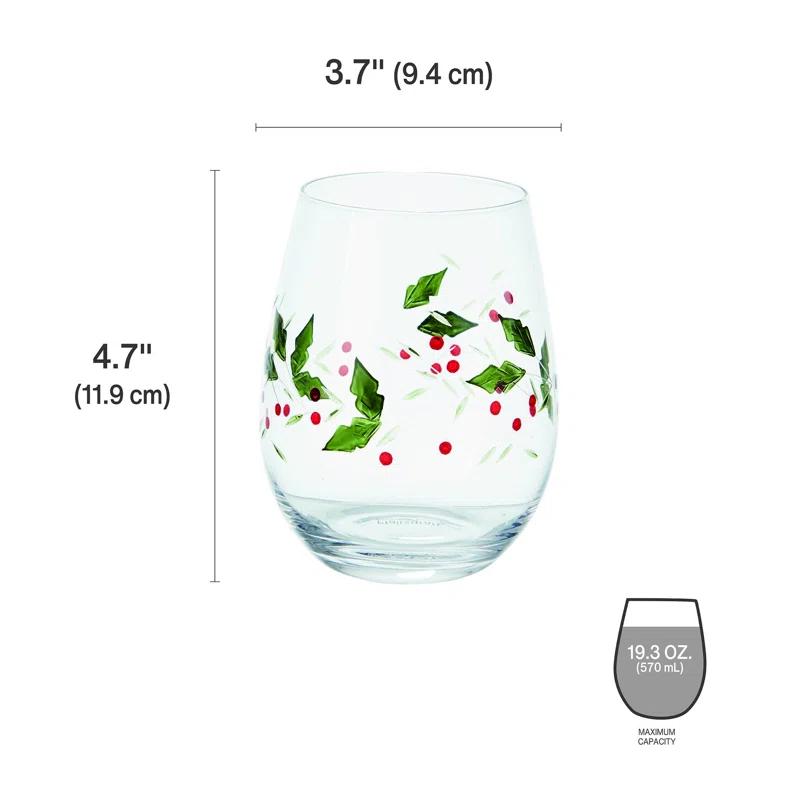 Pfaltzgraff Pfaltzgraff Winterberry 20 oz. Stemless Wine Glasses (Set of 4)