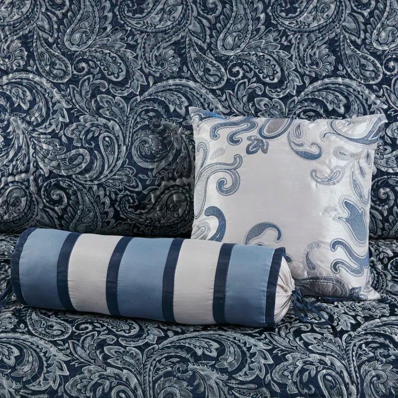 Madison Park Aubrey 5 Piece Jacquard Bedspread Set with Throw Pillows