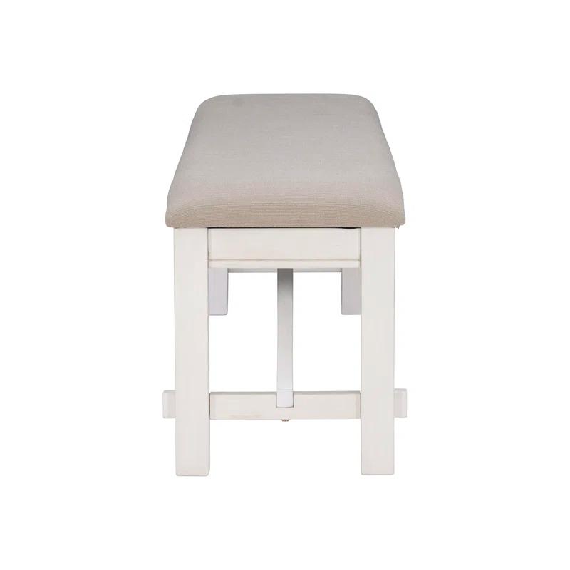 Gigi 60" Solid Wood and Upholstered Farmhouse Dining Bench