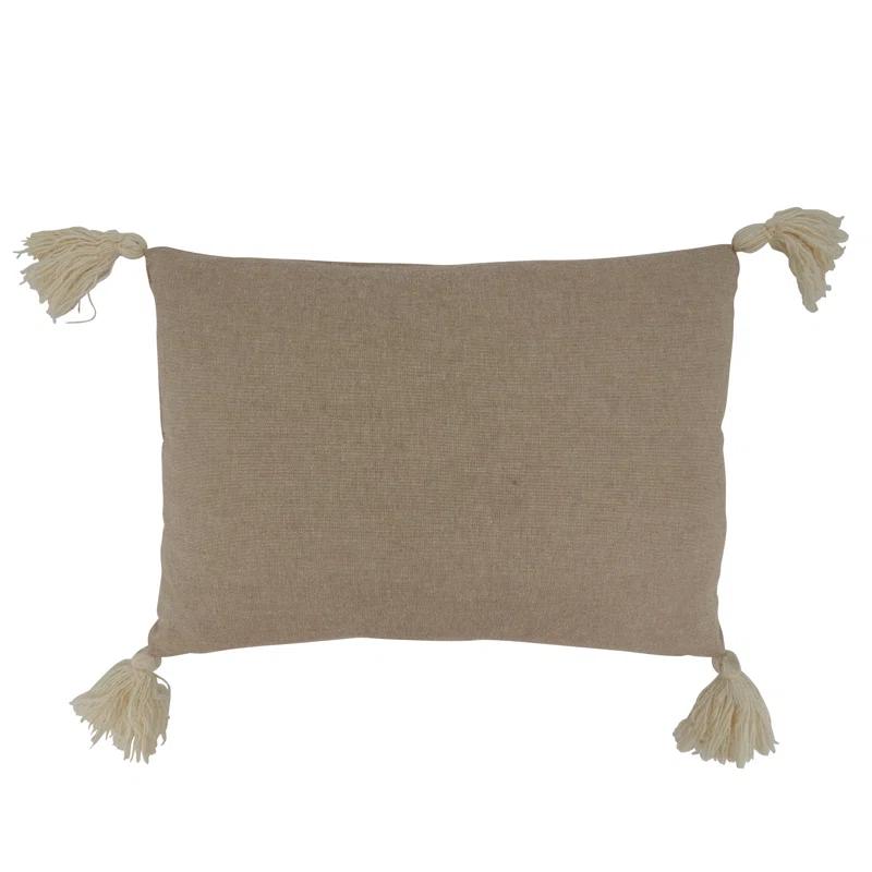 Saro Evangelina Collection Embroidered Cotton Throw Pillow