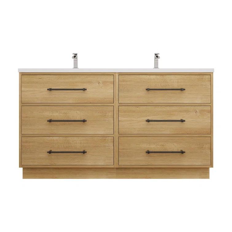 MEBO Victoria 58.9'' Double Bathroom Vanity with Acrylic Top | Wayfair