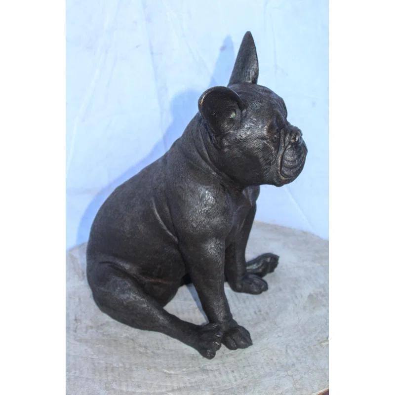 NIFAO Nifao Collection Bronze Statue of French Bulldog Sitting, Elegant Canine Decor 12" x 12" x 17"H