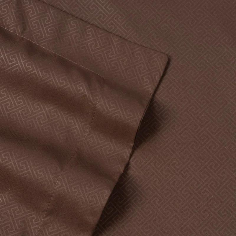 Sweet Home Collection Greek Key Embossed Bed in A Bag Comforter Set