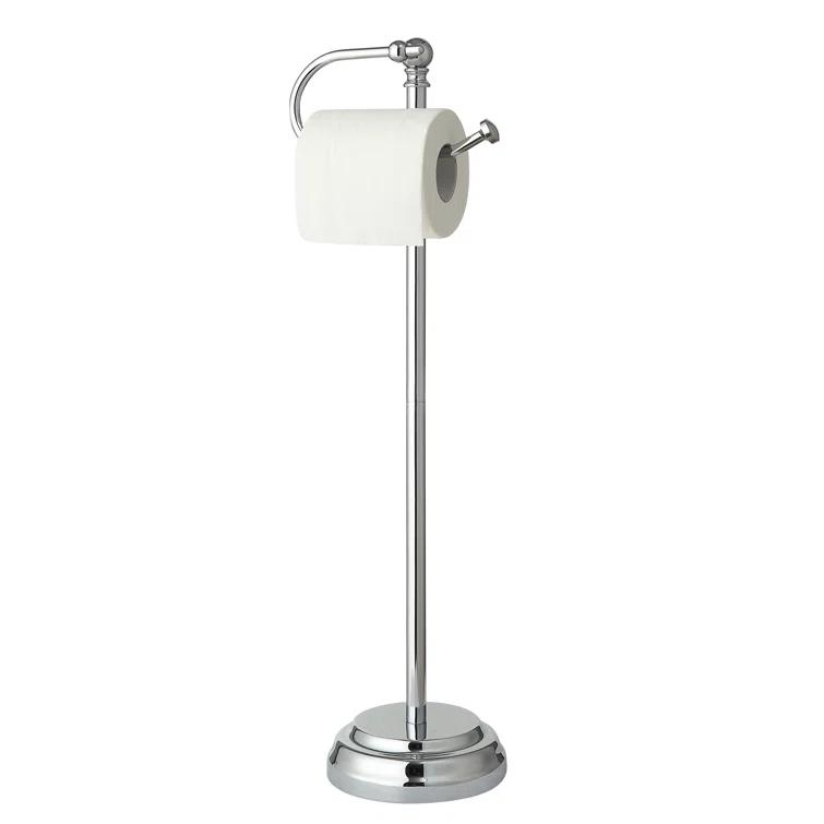 SunnyPoint Bathroom Free Standing Toilet Paper Roll Holder Stand WF-HLS-KD-02CH