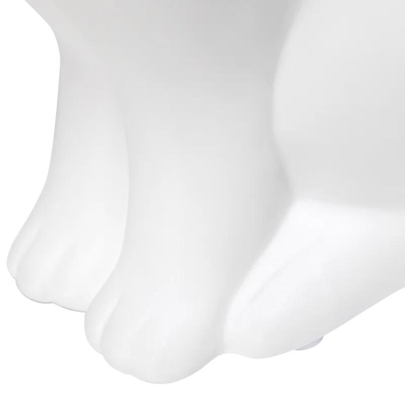 Gracie Oaks Creekwood Home 10.43" Glowing Ceramic Bunny Rabbit Light, For Home Décor, Nightstand, End Table, Entryway, Bookshelf, Kid's Room, White