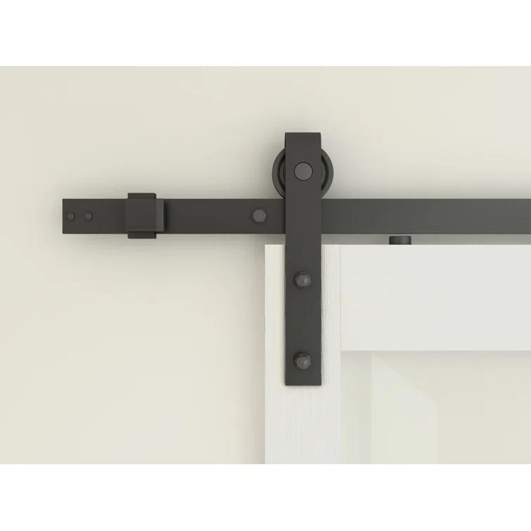 Calhome 5 Lite Tempered Frosted Glass Finished Composite Interior Sliding Barn Door with Hardware Kit