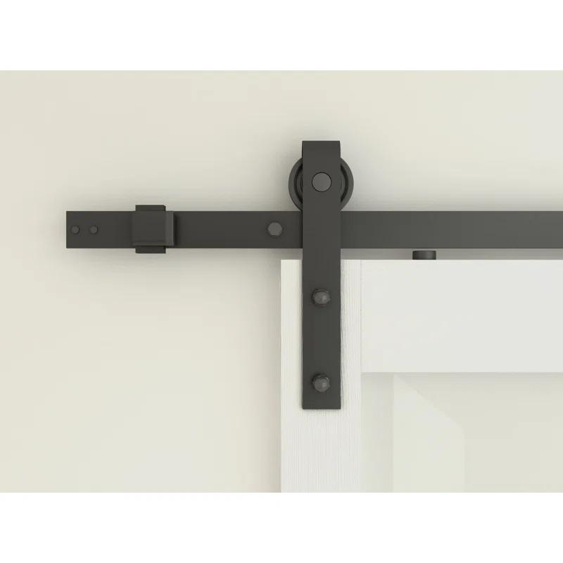 Calhome 5 Lite Tempered Frosted Glass Finished Composite Interior Sliding Barn Door with Hardware Kit