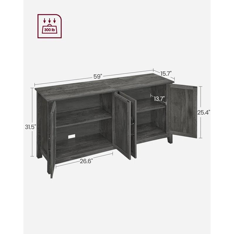 Wrought Studio™ Yvette 59"W Credenza Sideboard, Buffet Storage Cabinet
