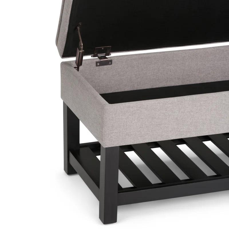 Simpli Home Cosmopolitan 44"W Transitional Tufted Storage Ottoman Bench with Lift Top
