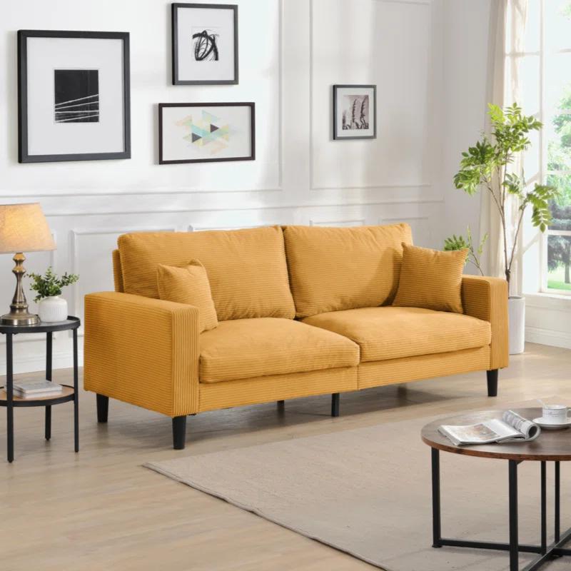 74" High Resilience Three Seater Sofa, Wooden Frame 3 Seat Sofa, Comfy ,   Modern Upholstered Sofa, Living Room Bedroom Apartment
