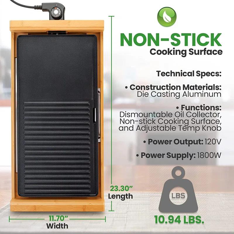 NutriChef NutriChef 2.95'' Smokeless Non Stick Electric Grill