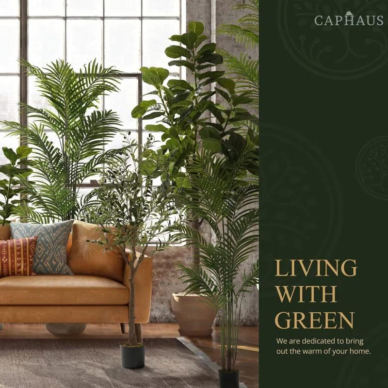 CAPHAUS CAPHAUS Artificial Cedar Tree Pair, UV Resistant Boxwood Topiary w/ Dried Moss, 3 / 4 / 5 Feet