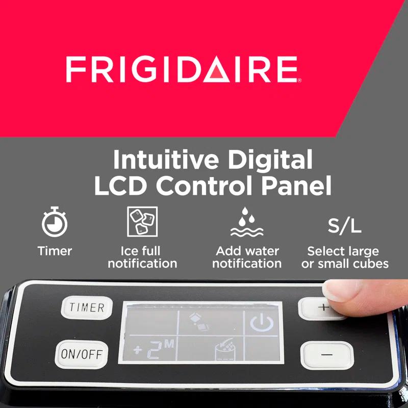 Frigidaire Frigidaire Countertop Stainless Steel Ice Maker with Transparent Window, Clear Ice Cube Maker, 40 lbs.