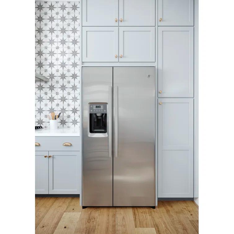 GE Appliances 36" Counter Depth Side-by-Side 21.9 cu. ft. Refrigerator GZS22DSJSS