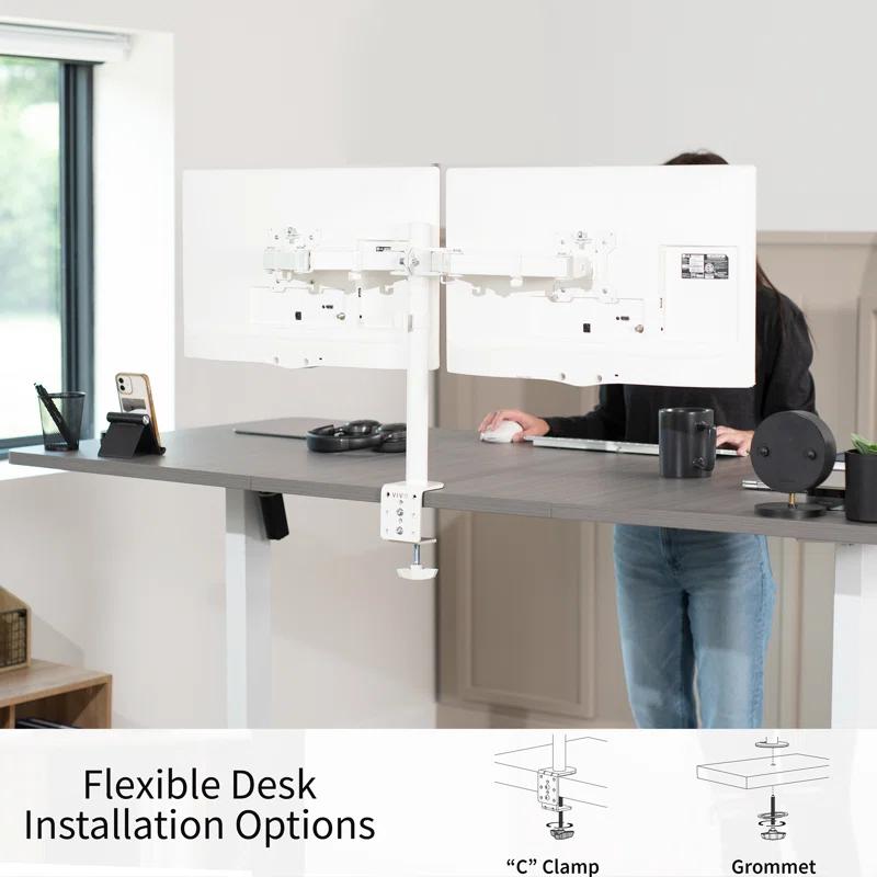Vivo VIVO Dual Monitor Desk Mount Adjustable Stand, Fits Screens up to 30", STAND-V002 Series