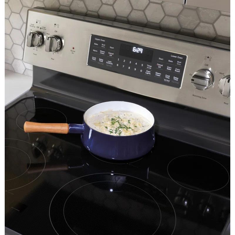 GE Appliances 30" 6.6 cu. ft. Freestanding Electric Range with 5 Elements and Convection Oven