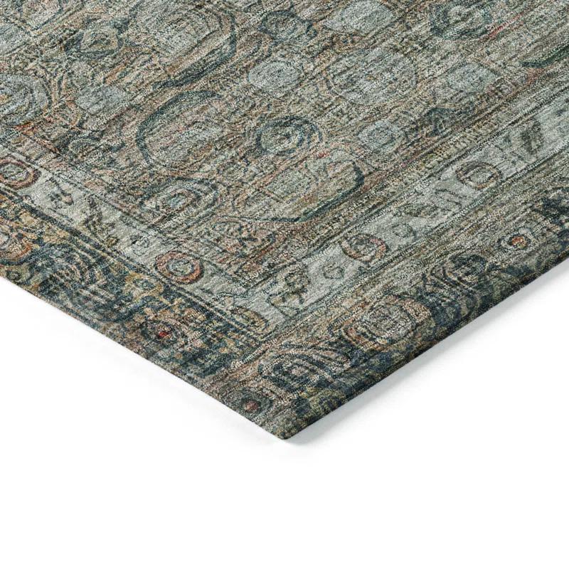 Machine Washable Indoor/Outdoor Chantille Teal Rug