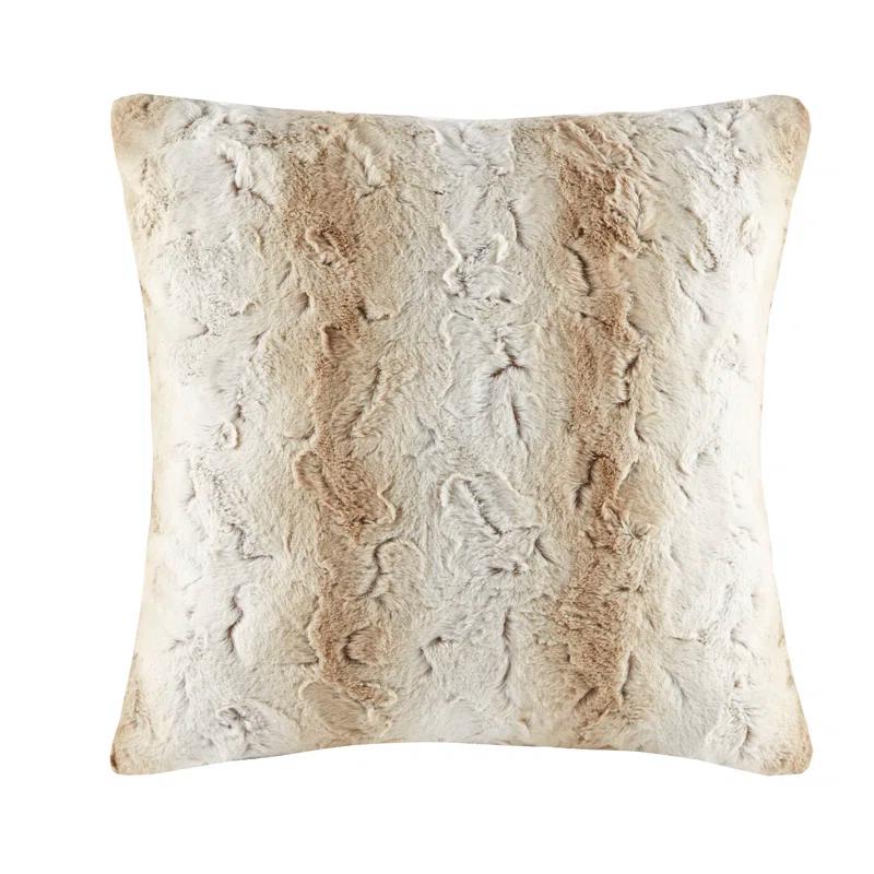 Madison Park Faux Fur Striped Throw Pillow