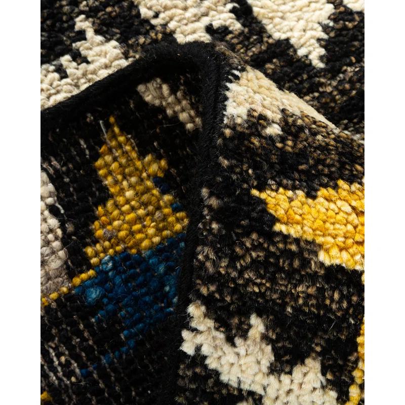 Isabelline Vasanth One-of-a-Kind 4' 1" X 6' 2" 2010s Wool Area Rug in Black
