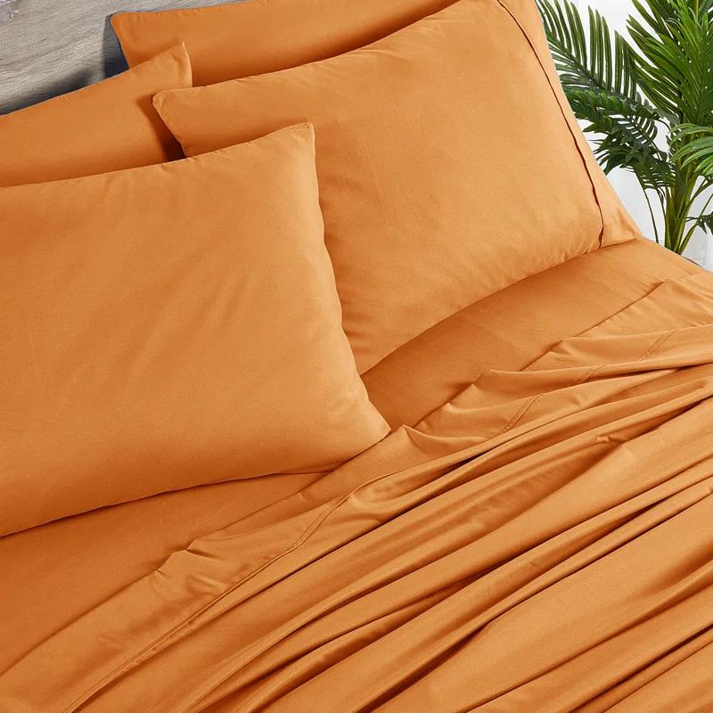 Bed Bath Fashions Bibb Home 2000 Count 6-Piece Rayon From Bamboo Sheet Set with Snug Grip & Reviews | Wayfair