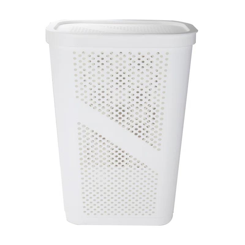 Mind Reader Mind Reader 60L Slim Laundry Hamper, Clothes Basket, Lid, Ventilated, Plastic, 17.25"L x 13.75"W x 23.5"H, 2-Pack