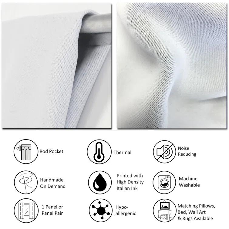 Design Art Soft Color Leaves Tropical Pattern I Polyester Blackout Single Curtain Panel Single Panel