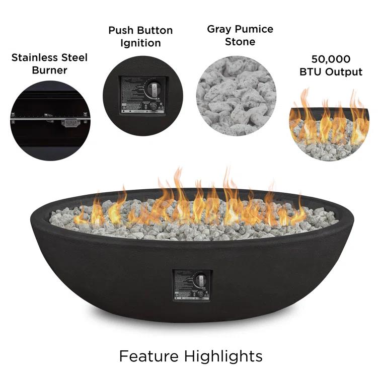 Fernanda Fire Bowl - Shale / Oval
