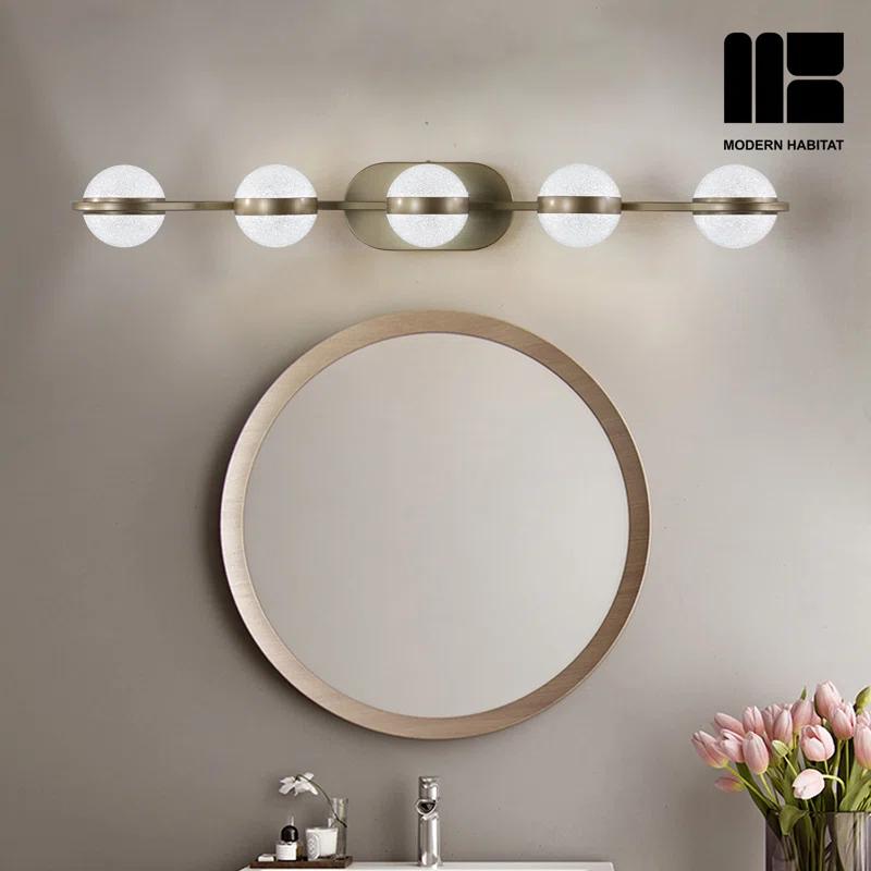 Modern Habitat DivineDazzle 5 - Light Dimmable Gold LED Vanity Light