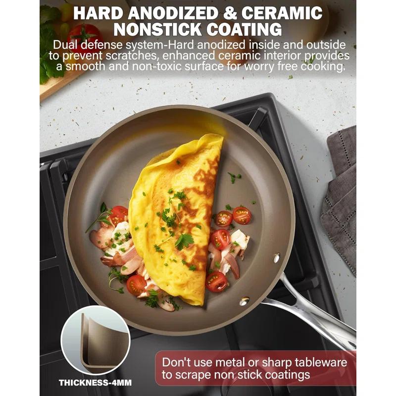 Cooks Standard 8 - Piece Non-Stick Anodized Aluminum Cookware Set