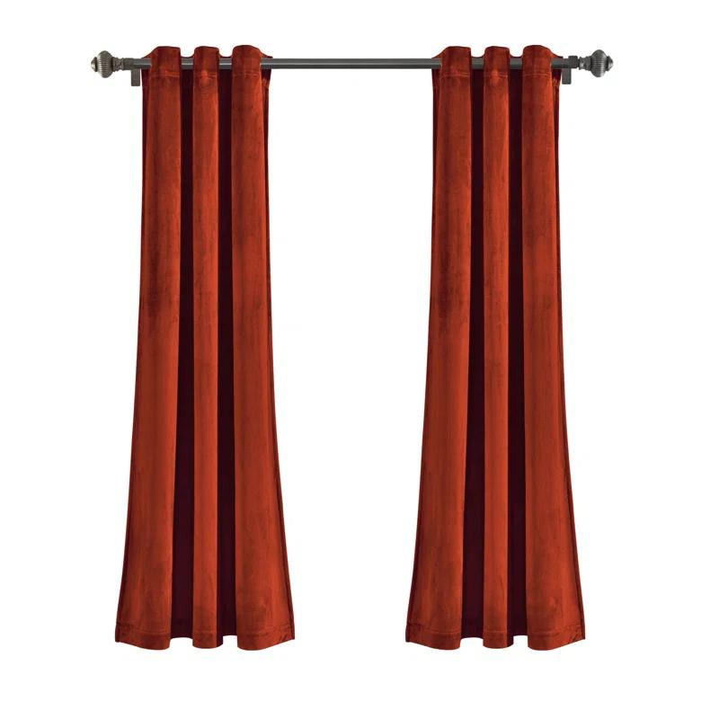 Lush Decor Prima Velvet Solid Velvet Room Darkening Curtain Pair (Set of 2)