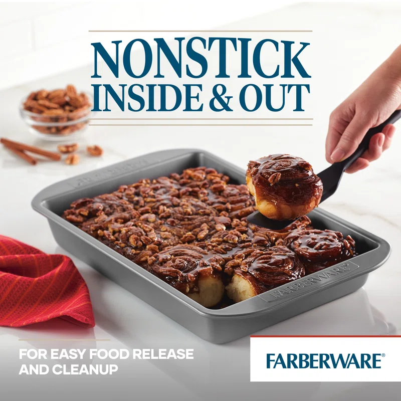 Farberware Nonstick Bakeware Muffin Cake and Lasagna Pan Set, 2-Piece