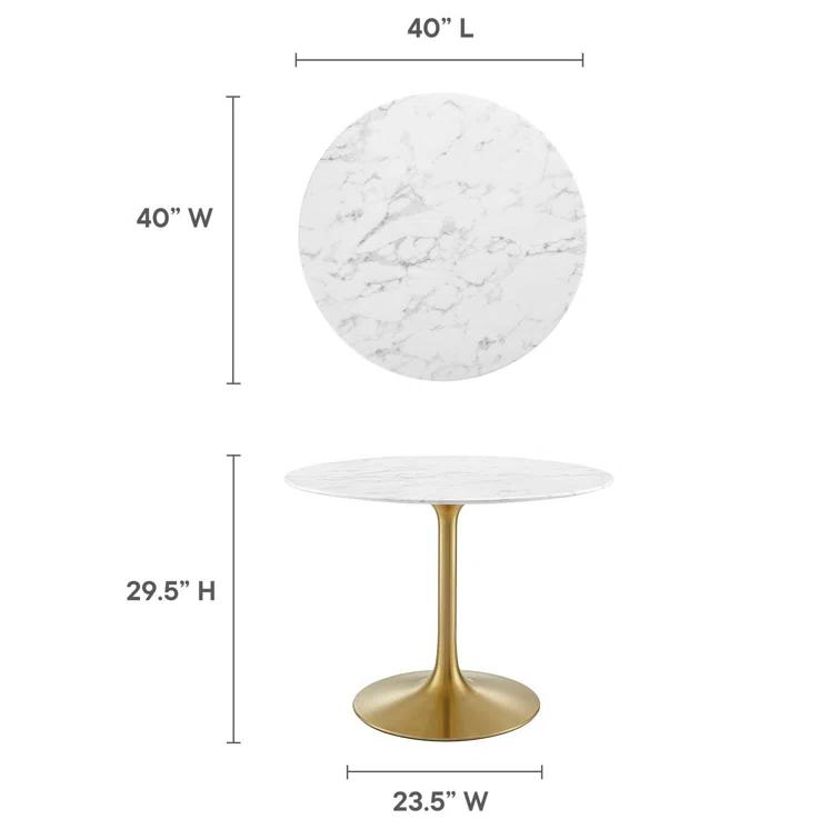 Modway Lippa Round Artificial Marble Dining Table by Modway