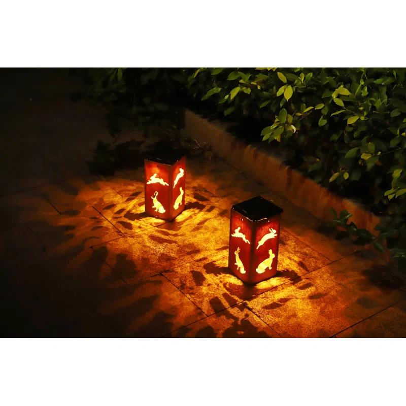 Techko Solar Themed Silhouette Indoor/Outdoor Garden Décor Lantern