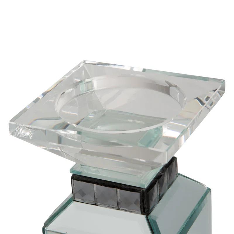 Michael Amini Montreal 15.5'' H Glass Tabletop Candlestick (Set of 2)