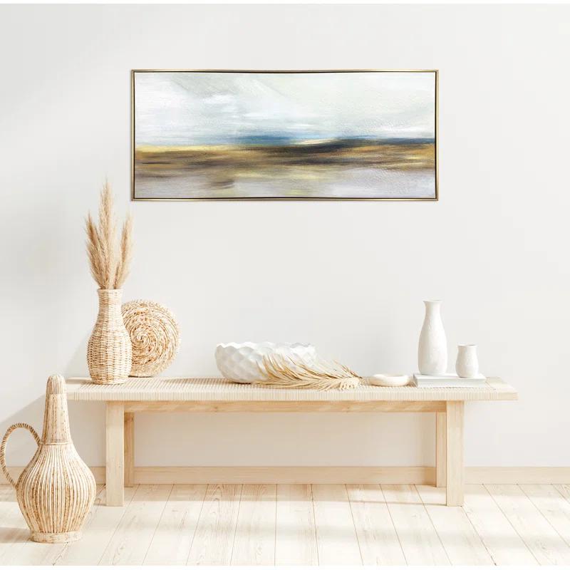 Wrought Studio™ "The Horizon" Hand Painted Floating Framed Canvas Wall Art Print, 19x45 Inches