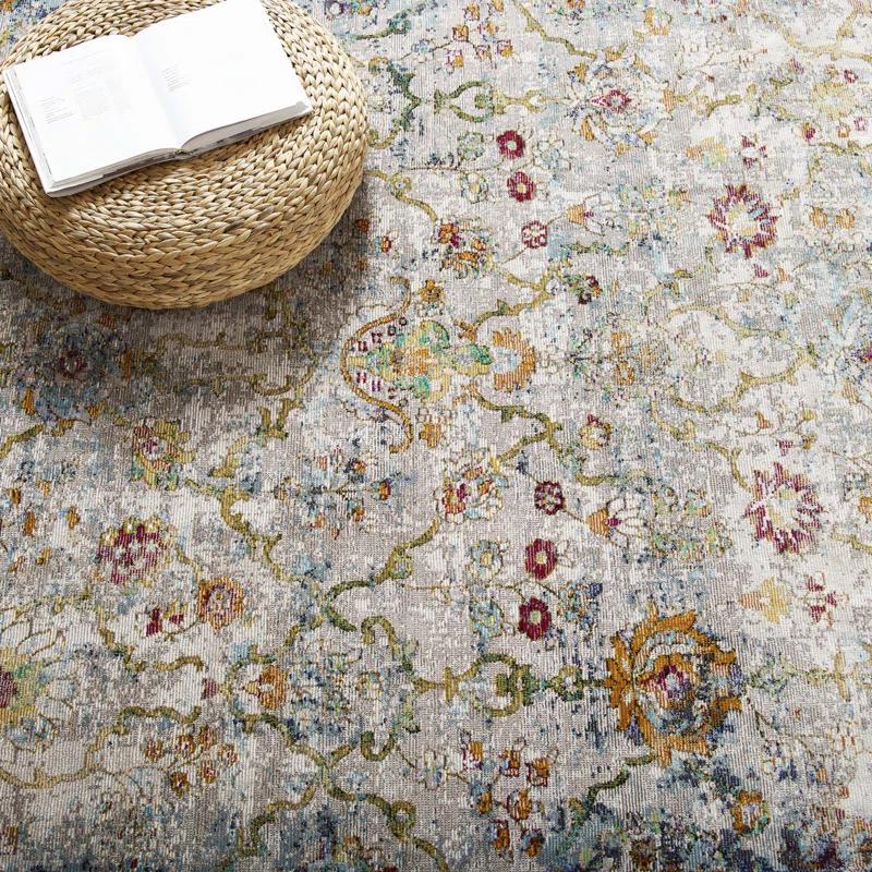 Modway Modway Porch & Den Fauntleroy Distressed Vintage Floral Lattice Area Rug