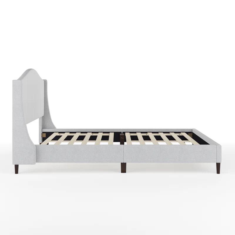 Martha Stewart Martha Stewart Amelia Upholstered Platform Bed With Curved Headboard