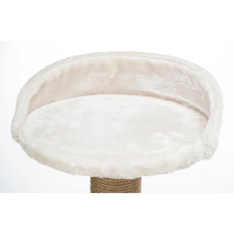 TRIXIE TRIXIE Nayra 32.7" Cat Tree, 3-Level Cat Scratcher, Plush Covered Cat Condo Removable Bed, Platform & Perch