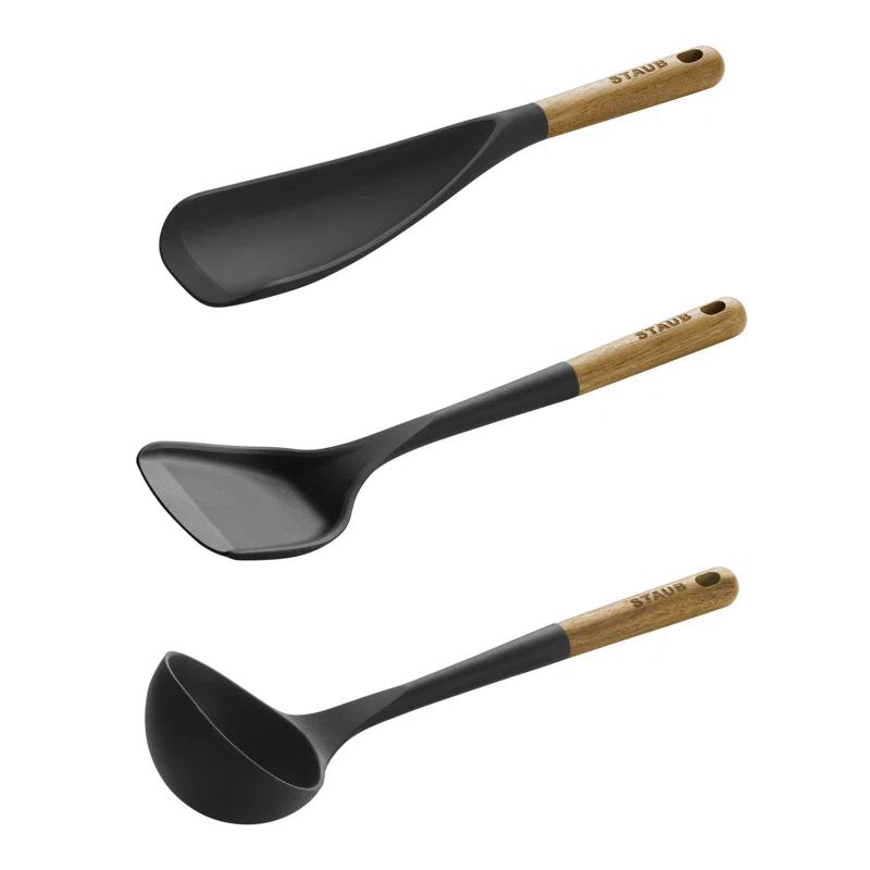 Staub Silicone with Wood Handle 3-Piece Cooking Utensil Set