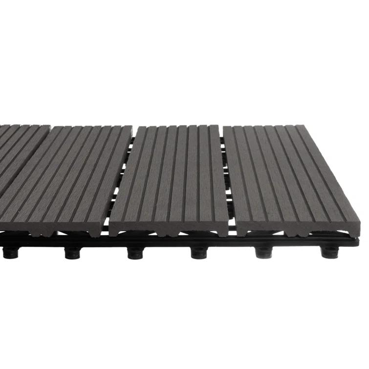 Pure Garden Deck Tiles - 6-Pack Wood Plastic Composite Interlocking Patio Tiles - 5.8SQFT Outdoor Flooring for Balcony, Porch, and Garage by Pure Garden