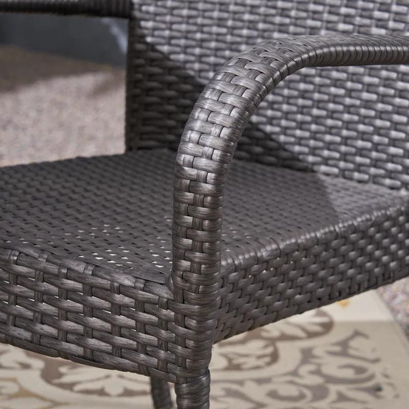 Williston Forge Rhinehart 6 - Person Acacia Wicker Patio Dining Set with Rectangular Table , Cushions Included