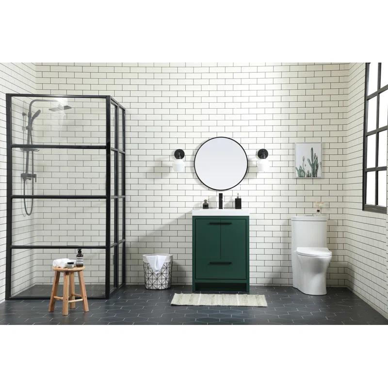 Wade Logan® Roman 24'' Single Bathroom Vanity with Engineered Marble Top