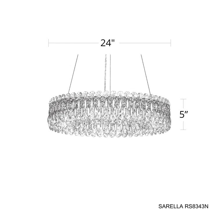 Sarella 12 - Light Dimmable Drum Chandelier
