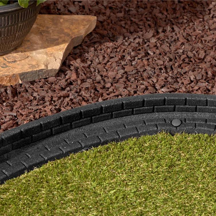 Rubberific 4 ft. Brickface Rubber Landscape Lawn Edging (Set of 6)