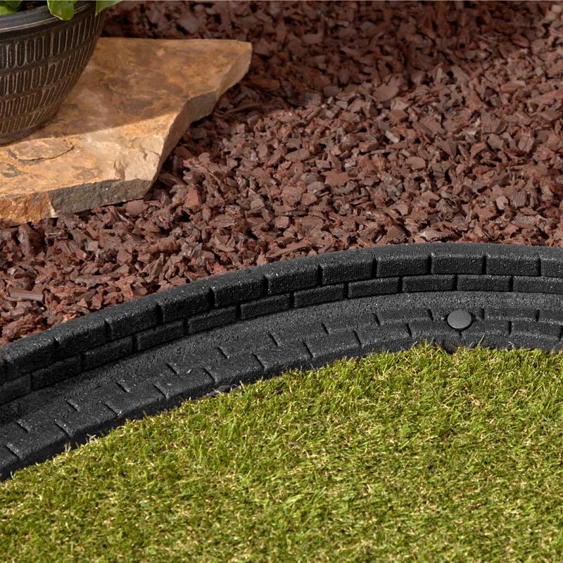 Rubberific 4 ft. Brickface Rubber Landscape Lawn Edging (Set of 6)