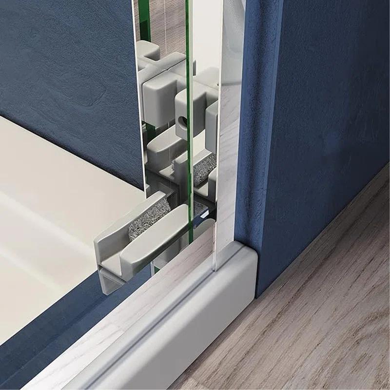 VODYXSEP Sliding Shower Glass Door 56-60 In. W X 72 In. H, Adjustable Semi Frameless Shower Door, Certified Thick Clear Clear Tempered Glass, 304 Stainless Steel Handles Y4VO-W2269P144322