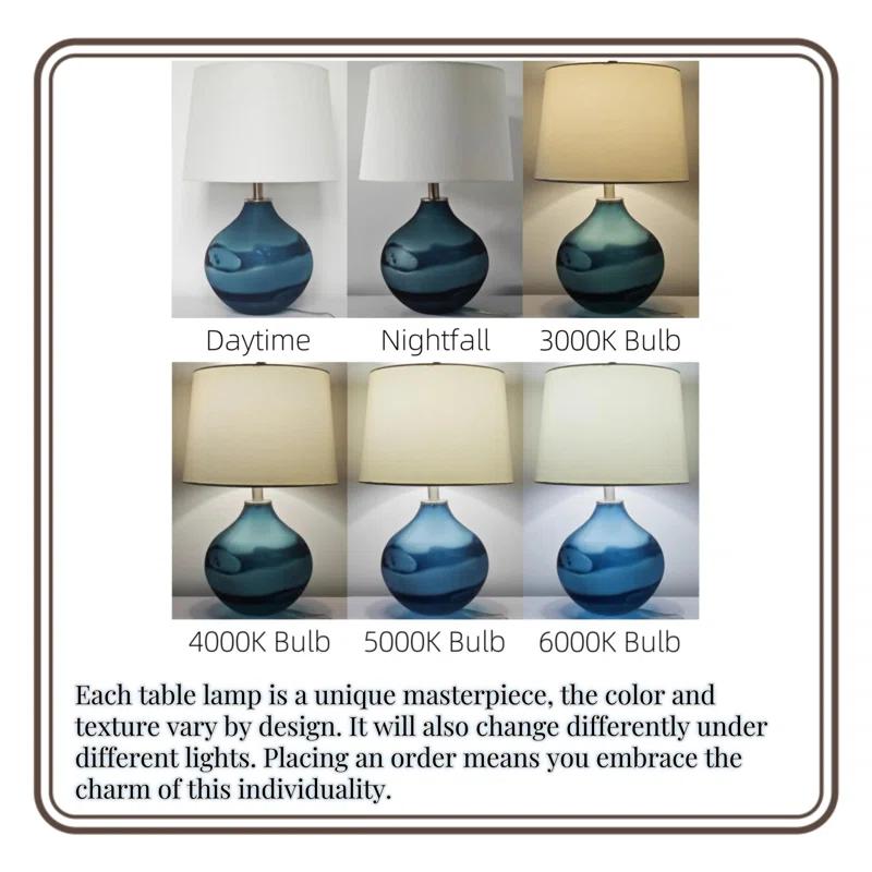 Akash Glass Table Lamp (Set of 2)