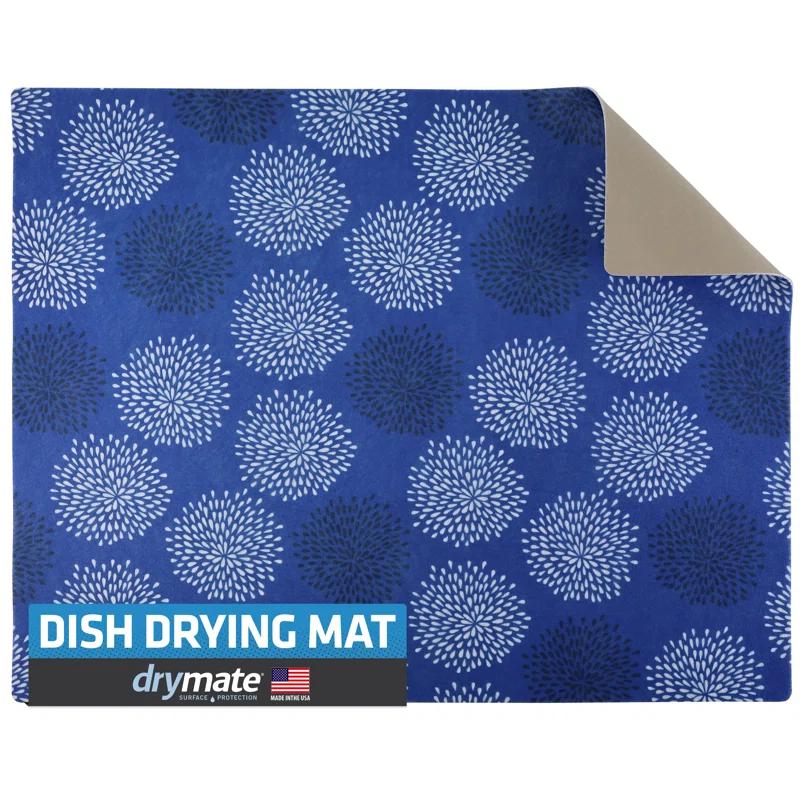 Drymate XL Dish Drying Mat, Kitchen Drip Pad - Absorbent, Waterproof, Slip-Resistant, Machine Washable (19" x 24") (Medicine Blue) (USA Made)
